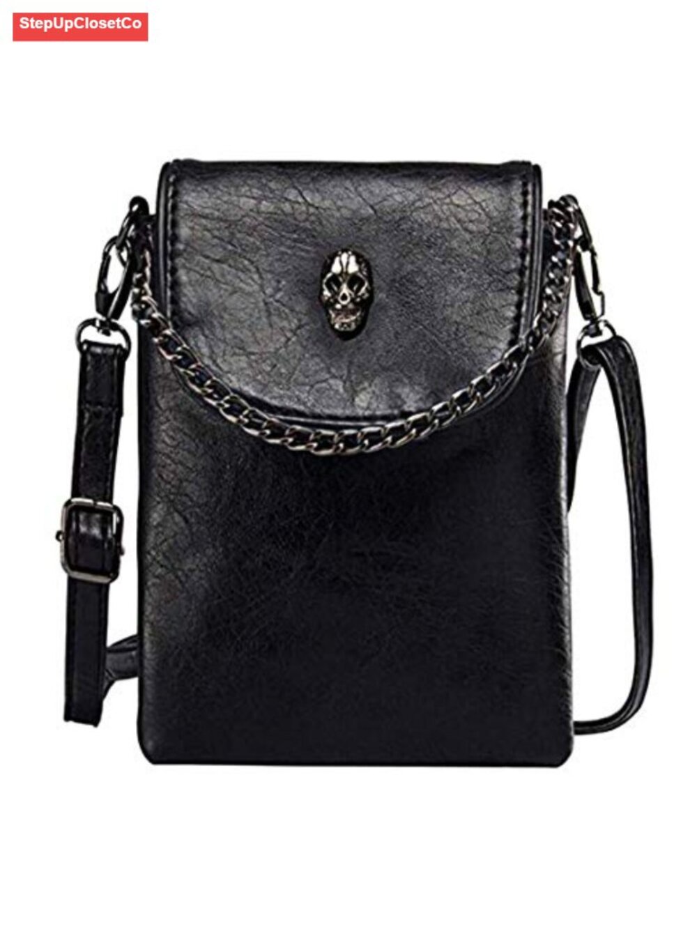 WITERY Small Crossbody Bag for Women Goth Purse PU Leather Mini Concert